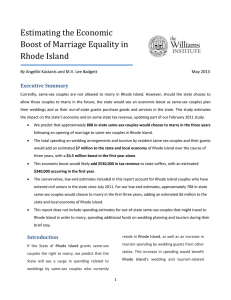 Estimating the Economic Boost of Marriage Equality in Rhode Island Executive Summary
