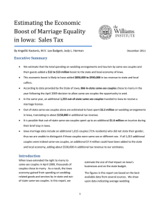 Estimating the Economic Boost of Marriage Equality in Iowa:  Sales Tax