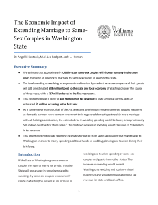 The Economic Impact of Extending Marriage to Same- Sex Couples in Washington State