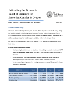 Estimating the Economic Boost of Marriage for Same-Sex Couples in Oregon Executive Summary
