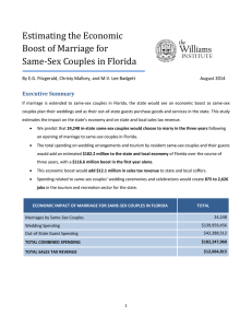 Estimating the Economic Boost of Marriage for Same-Sex Couples in Florida Executive Summary