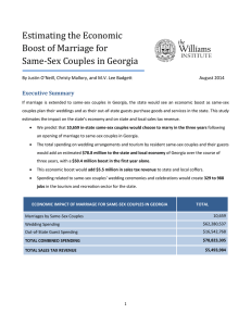 Estimating the Economic Boost of Marriage for Same-Sex Couples in Georgia Executive Summary