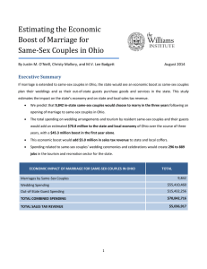 Estimating the Economic Boost of Marriage for Same-Sex Couples in Ohio Executive Summary