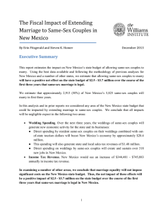 The Fiscal Impact of Extending Marriage to Same-Sex Couples in New Mexico