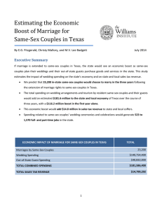 Estimating the Economic Boost of Marriage for Same-Sex Couples in Texas Executive Summary