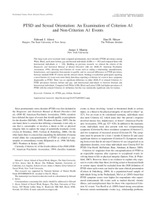 PTSD and Sexual Orientation: An Examination of Criterion A1