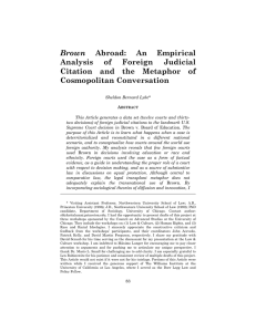 Brown Analysis of Foreign Judicial Citation and the Metaphor of Cosmopolitan Conversation