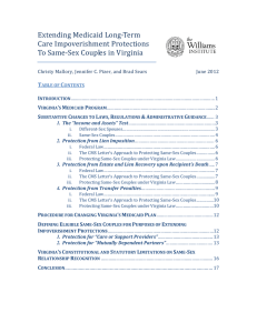 Extending Medicaid Long-Term Care Impoverishment Protections To Same-Sex Couples in Virginia