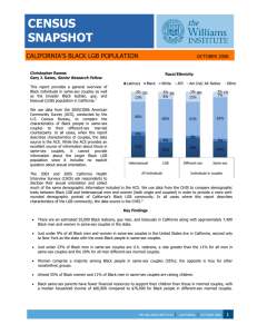 CENSUS SNAPSHOT  CALIFORNIA’S BLACK LGB POPULATION