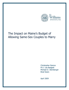 The Impact on Maine’s Budget of Allowing Same-Sex Couples to Marry