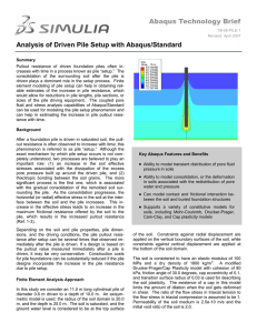 Abaqus Technology Brief Analysis of Driven Pile Setup with Abaqus/Standard
