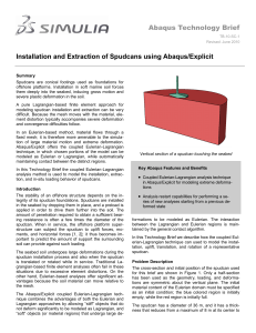Abaqus Technology Brief Installation and Extraction of Spudcans using Abaqus/Explicit
