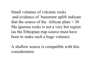 Small volumes of volcanic rocks