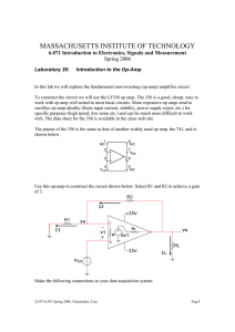 MASSACHUSETTS INSTITUTE OF TECHNOLOGY 6.071 Introduction to Electronics, Signals and Measurement
