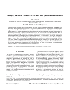 Emerging antibiotic resistance in bacteria with special reference to India