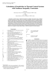 Calculation of Sensitivities in Thermal Control Systems with Nonlinear Inequality Constraints