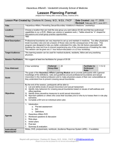 Lesson Planning Format Hazardous Affairs©  Lesson Plan Created by: