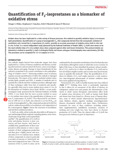 Quantification of F -isoprostanes as a biomarker of oxidative stress 2