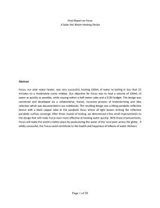 Final Report on Focus A Solar Hot Water Heating Device  Abstract