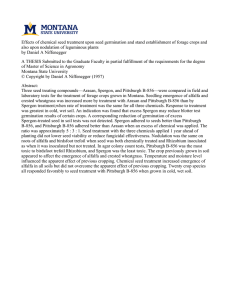 Effects of chemical seed treatment upon seed germination and stand... also upon nodulation of leguminous plants