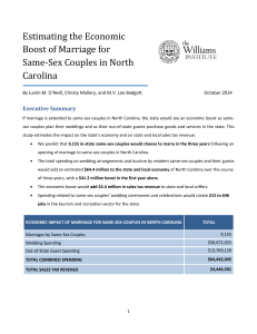 Estimating the Economic Boost of Marriage for Same-Sex Couples in North Carolina