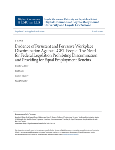 Evidence of Persistent and Pervasive Workplace for Federal Legislation Prohibiting Discrimination