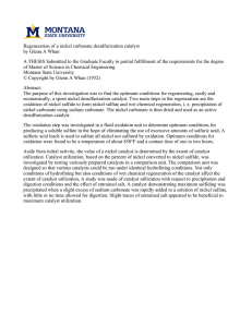 Regeneration of a nickel carbonate desulfurization catalyst by Glenn A Whan