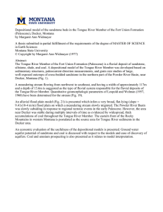 Depositional model of the sandstone beds in the Tongue River... (Paleocene), Decker, Montana