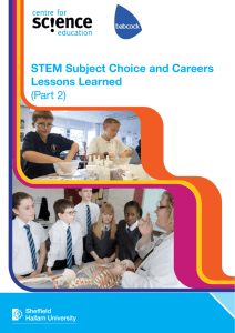 STEM Subject Choice and Careers Lessons Learned (Part 2)