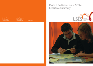 Post-16 Participation in STEM: Executive Summary