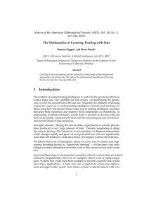 Notices of the American Mathematical Society (AMS), Vol. 50, No.... 537-544, 2003. The Mathematics of Learning: Dealing with Data