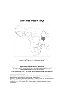 Staple food prices in Kenya