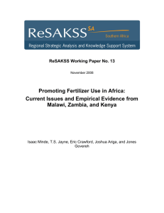 Promoting Fertilizer Use in Africa: Current Issues and Empirical Evidence from