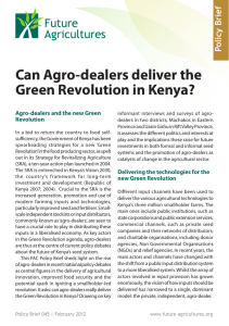 Can Agro-dealers deliver the Green Revolution in Kenya? Brief Policy