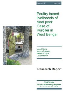 Poultry based livelihoods of rural poor: Case of