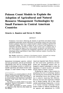 Explain the Poisson Count Models to and Natural Adoption of Agricultural