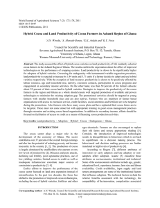 Hybrid Cocoa and Land Productivity of Cocoa Farmers in Ashanti...