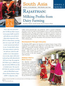 Rajasthan: South Asia Milking Proﬁ ts from Dairy Farming