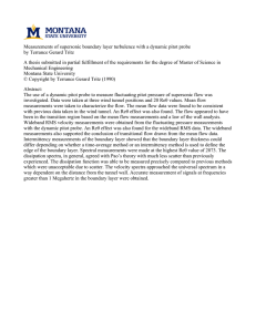 Measurements of supersonic boundary layer turbulence with a dynamic pitot... by Terrance Gerard Tritz