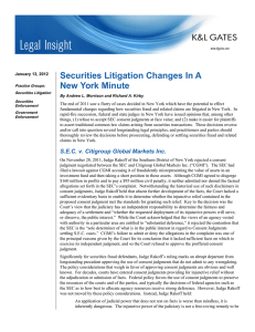 Securities Litigation Changes In A New York Minute