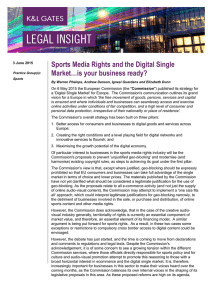 Sports Media Rights and the Digital Single Market…is your business ready?