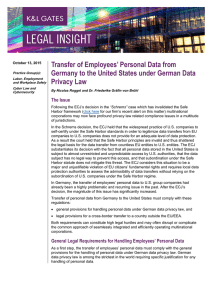 Transfer of Employees’ Personal Data from Privacy Law