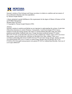 Seasonal variation of fecal nitrogen and forage succulence in relation... two southeastern Montana mule deer populations