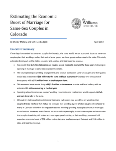 Estimating the Economic Boost of Marriage for Same-Sex Couples in Colorado