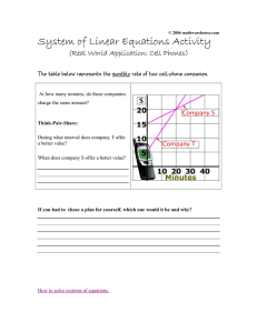 System of Linear Equations Activity (Real World Application: Cell Phones)