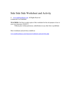Side Side Side Worksheet and Activity