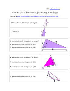 Side Angle Side Formula for Area of A Traingle  Answers 1