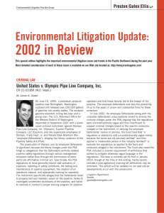 2002 in Review Environmental Litigation Update:
