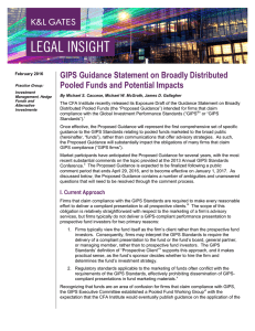 GIPS Guidance Statement on Broadly Distributed Pooled Funds and Potential Impacts