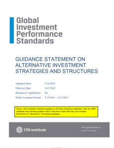 GUIDANCE STATEMENT ON ALTERNATIVE INVESTMENT STRATEGIES AND STRUCTURES